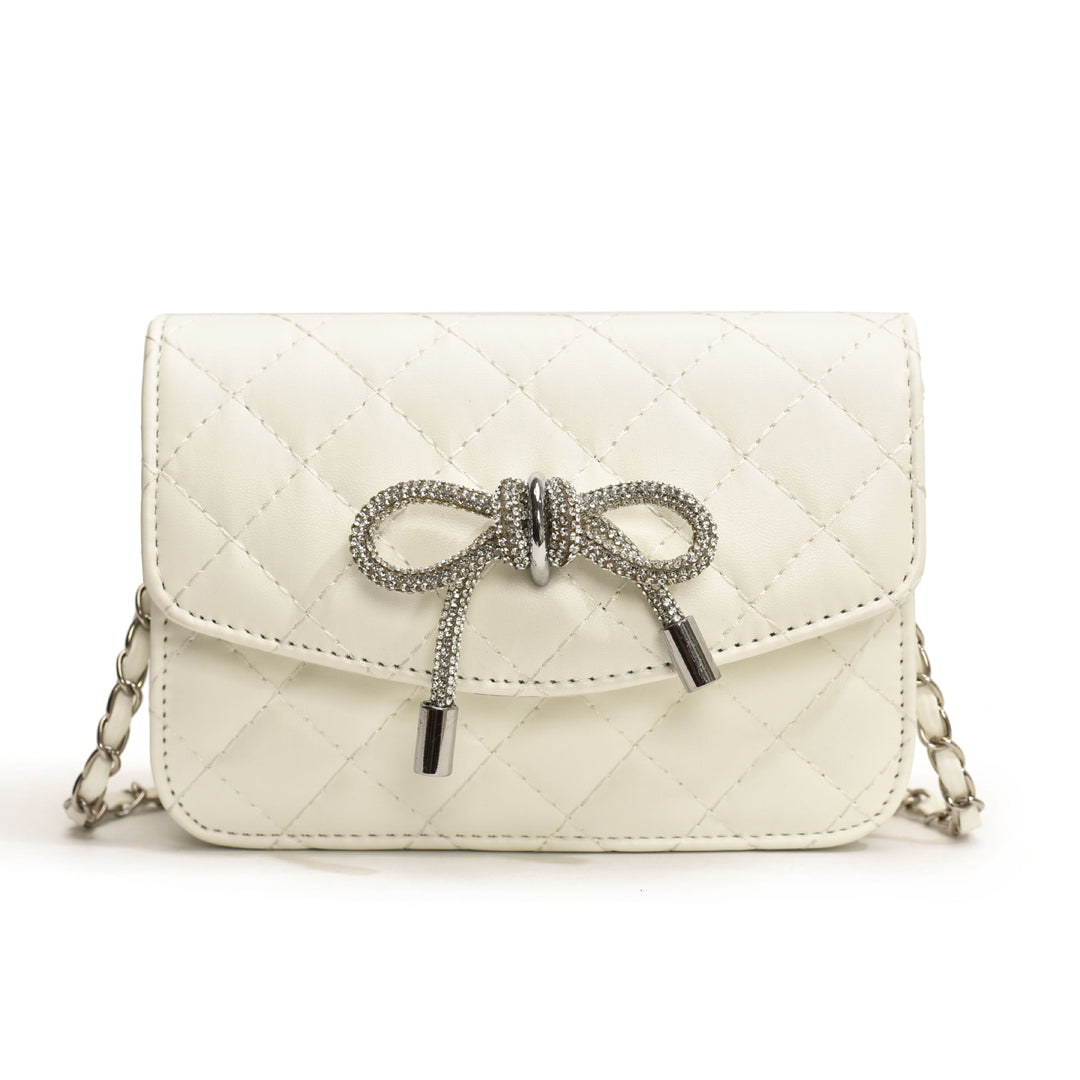 Damen Mini-Handtasche mit luxuriösem Steppmuster und funkelndem Kettenanhänger Nord Taschen