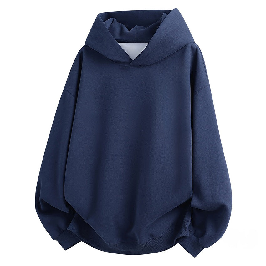 Damen Oversize Kapuzenpullover aus weichem Baumwollmix mit geripptem Saum und Raglanärmeln Nord Taschen