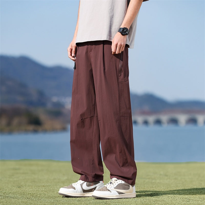 Herren Leichte Tech-Cargo-Hose mit elastischem Bund, Seitenzippern & Schnellverschluss-Gürtel Nord Taschen