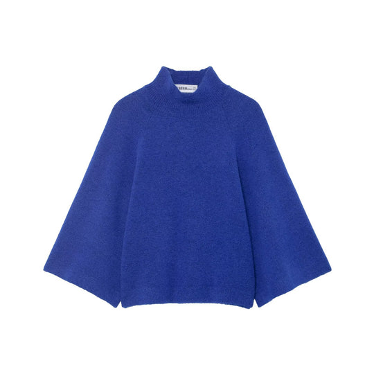 Damen Oversize Strickponcho mit Stehkragen und weitem Swing‑Schnitt Nord Taschen