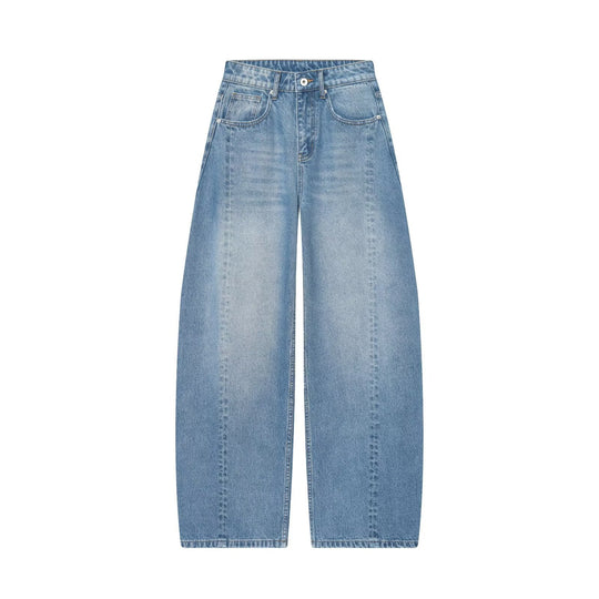 Damen Weite Cropped Denim‑Culotte mit hoher Taille und Mittelnaht Nord Taschen