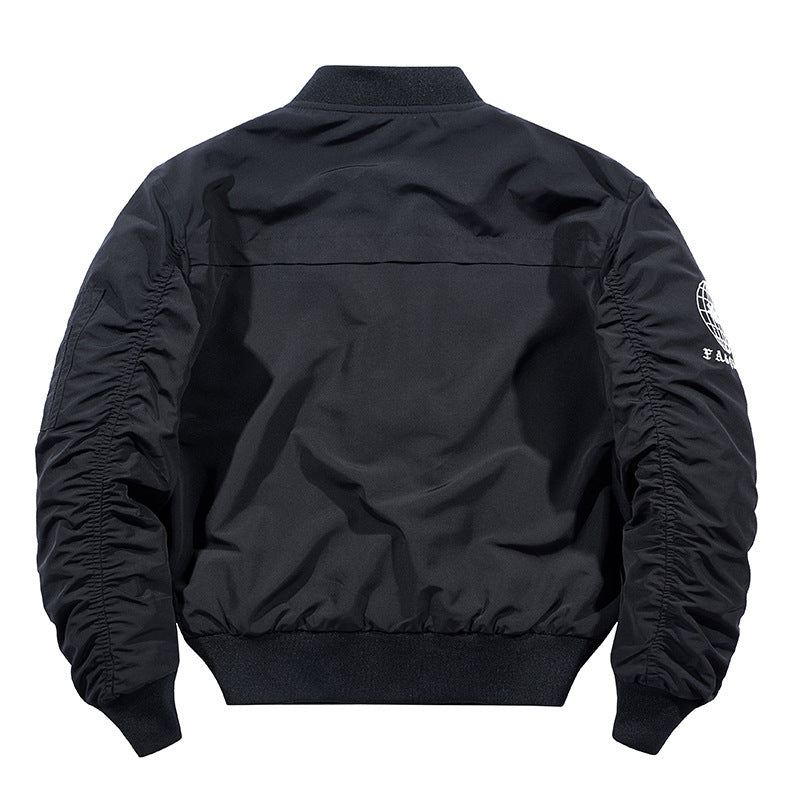 Herren Nylon-Bomberjacke im Flieger-Style mit Reißverschluss-Ärmeltasche und kontrastierendem Innenfutter Nord Taschen