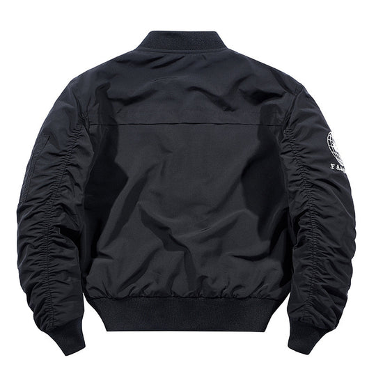 Herren Nylon-Bomberjacke im Flieger-Style mit Reißverschluss-Ärmeltasche und kontrastierendem Innenfutter Nord Taschen