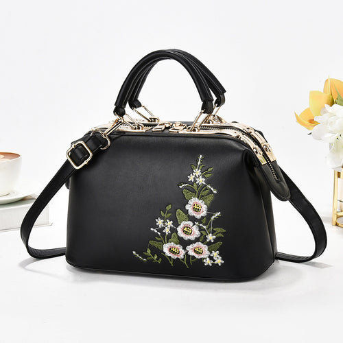 Damen elegante Handtasche mit floraler Stickerei Nord Taschen