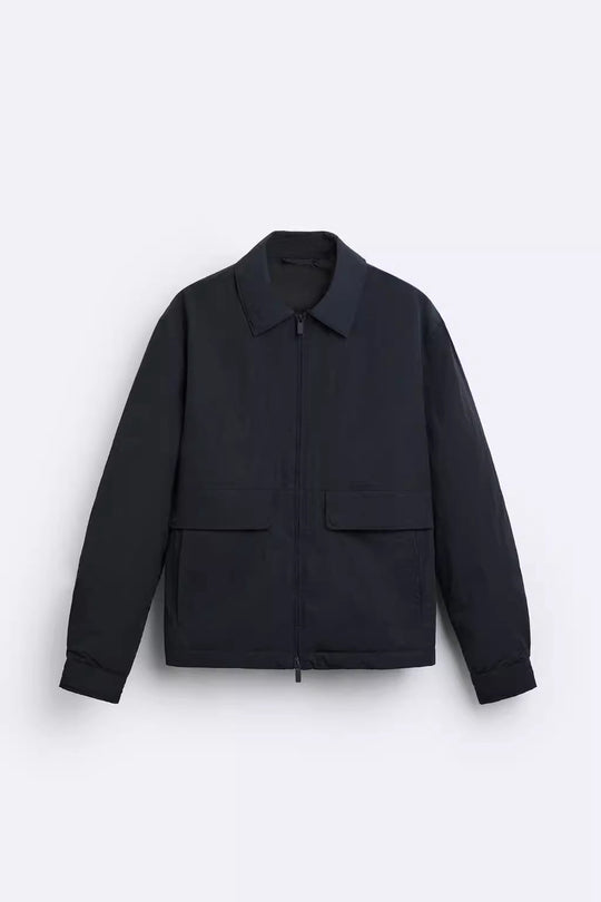 Herren Leichte Utility-Blousonjacke mit Hemdkragen und aufgesetzten Pattentaschen Nord Taschen