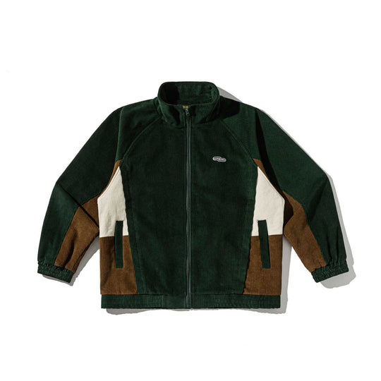 Unisex Kurz geschnittene Cord-Trackjacke im Retro-Utility-Stil mit Stehkragen Nord Taschen