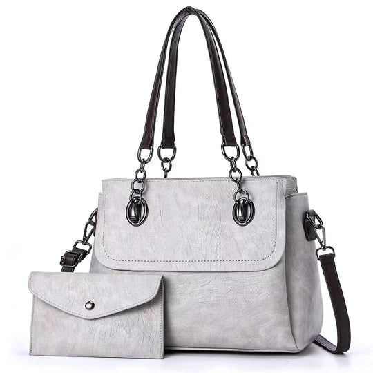Damen Umhängetasche mit abnehmbarer Clutch und hochwertiger Lederoptik Nord Taschen