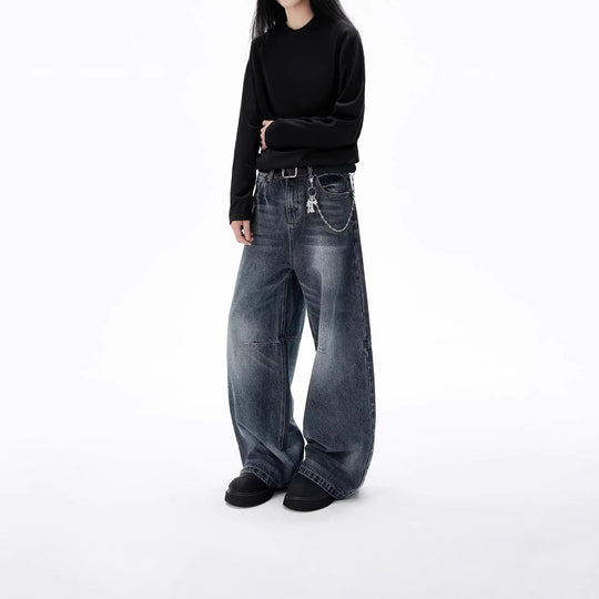Unisex Trendige Weitgeschnittene Jeans Nord Taschen