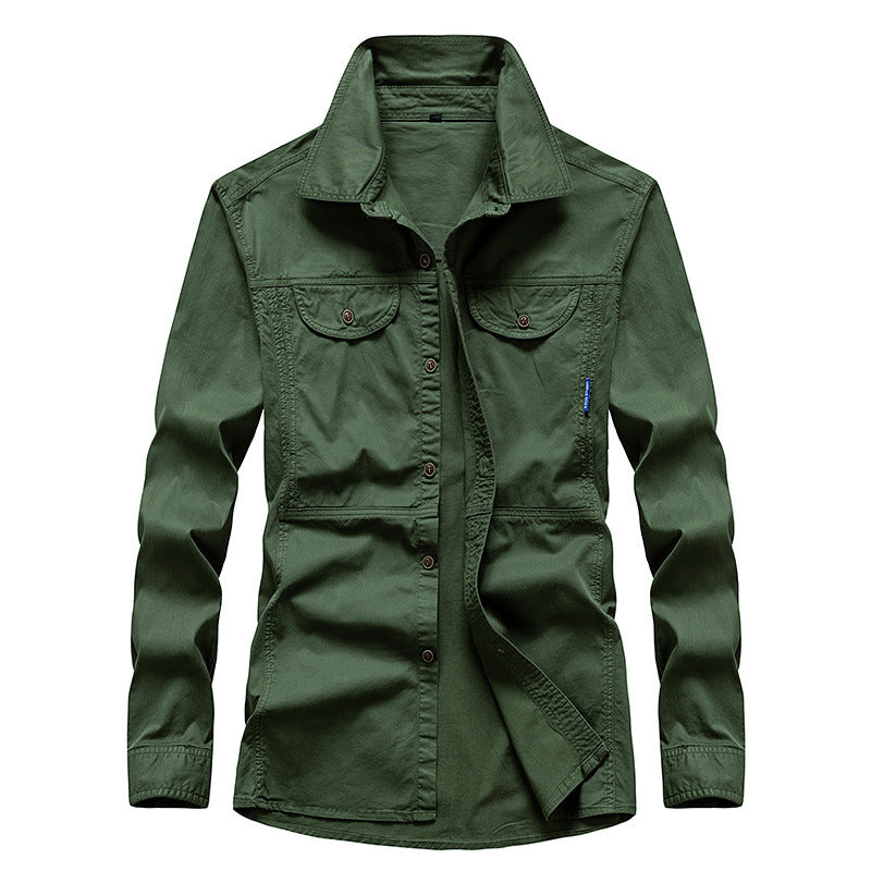 Herren Leichtes Canvas-Fieldshirt mit Brustklappen und Hemdkragen Nord Taschen