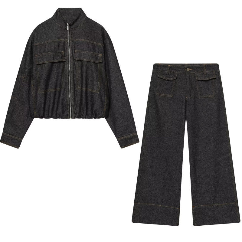 Damen 10+ Culotte-Jeans mit hoher Taille, weitem Bein und aufgesetzten Pattentaschen Nord Taschen