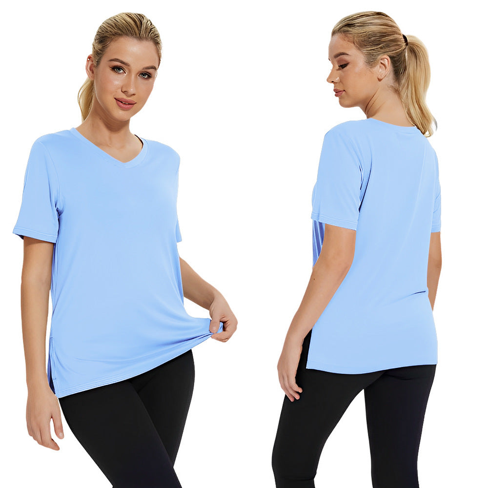 Damen Funktionales V-Ausschnitt Sportshirt mit atmungsaktiver Technologie Nord Taschen