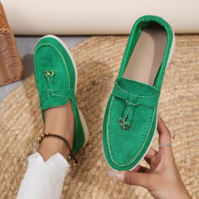 Damen nan elegante Mokassin-Loafer mit dekorativer Ringschlaufe, weichem Komfortfußbett und flexibler Leichtsohle Nord Taschen