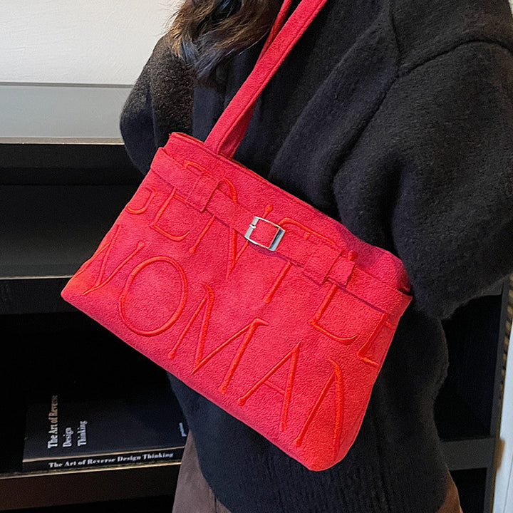 Damen modische Henkeltasche mit prägnanter Schriftprägung Nord Taschen
