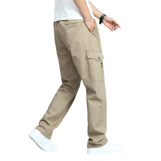 Herren Robuste Canvas-Cargohose mit geradem Bein, Knieabnähern & Klappentaschen Nord Taschen