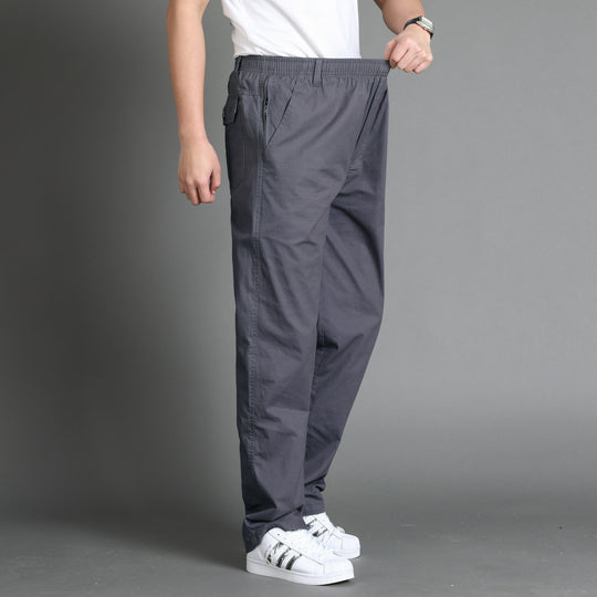 Herren Locker geschnittene Chinohose mit elastischem Bund und seitlicher Reißverschlusstasche Nord Taschen