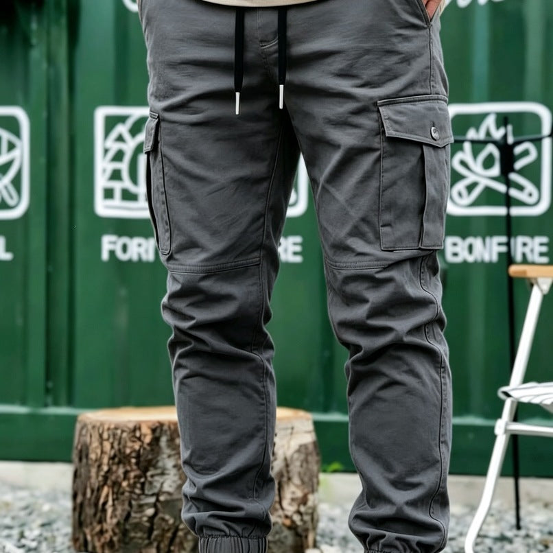 Herren Tapered Cargo-Jogginghose mit elastischem Saum, Kordelzug & Multifunktions‑Taschen Nord Taschen