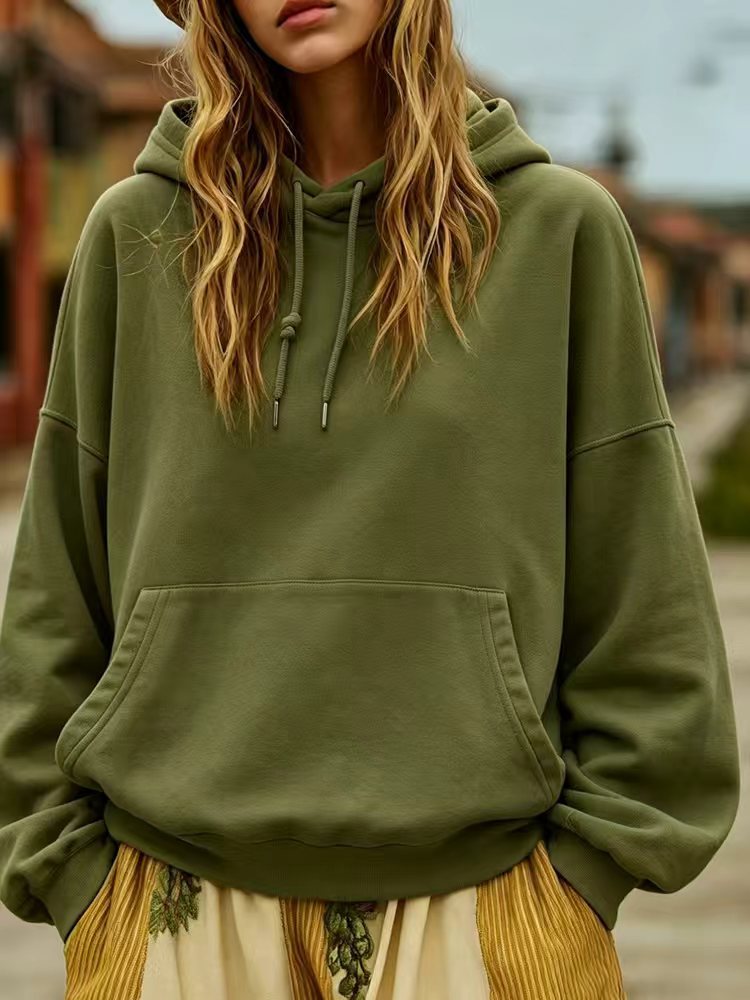 Damen Oversize-Kapuzenpullover mit Kängurutasche und Relaxed-Fit Nord Taschen