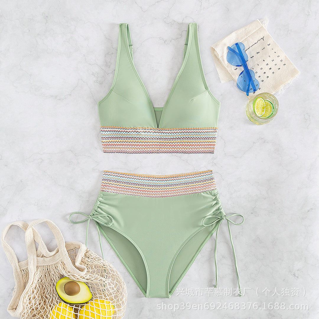 Damen Hochgeschnittener Sportbikini Nord Taschen