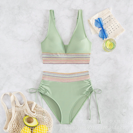 Damen Hochgeschnittener Sportbikini Nord Taschen