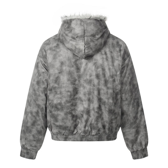 Damen Kurzblouson im Vintage‑Wildlederlook mit Kapuze und Teddyfutter Nord Taschen