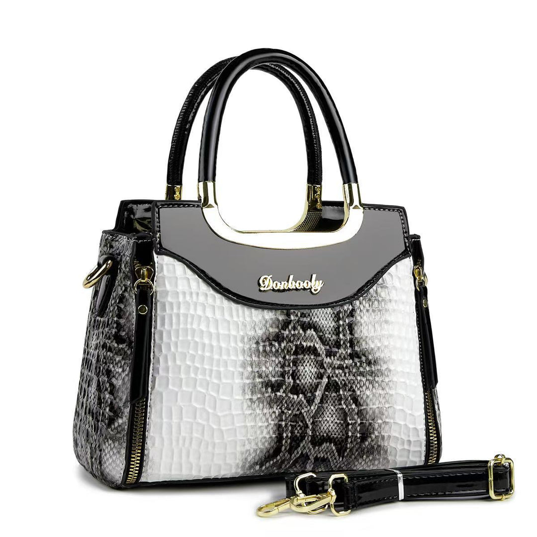 Damen Kreative Handtasche mit Schlangenlederoptik Nord Taschen