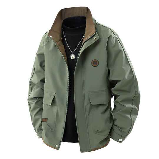 Herren Kurz geschnittene Softshell‑Utility‑Jacke mit Stehkragen und Pattentaschen Nord Taschen