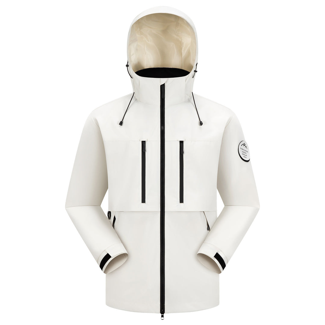 Herren Wasserdichte atmungsaktive Softshell Outdoorjacke mit verstellbarer Kapuze Nord Taschen