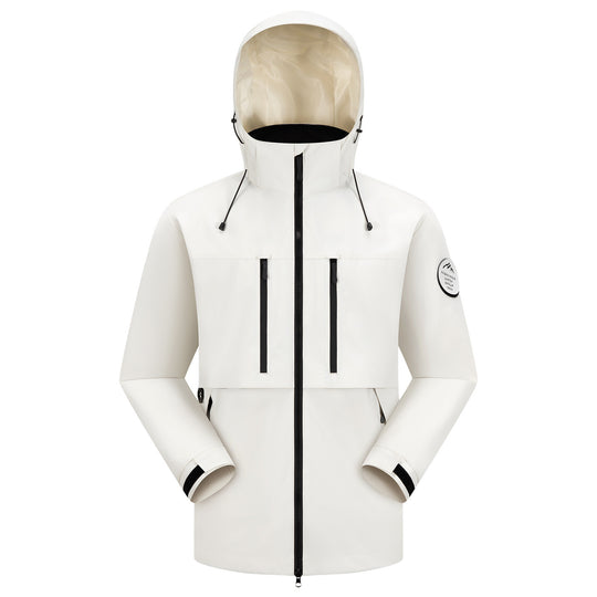 Herren Wasserdichte atmungsaktive Softshell Outdoorjacke mit verstellbarer Kapuze Nord Taschen
