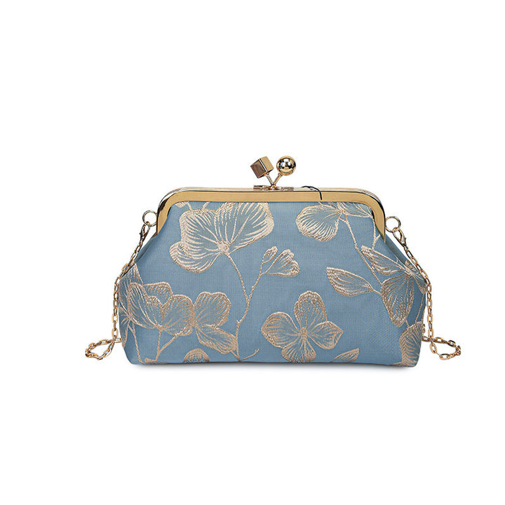 Damen elegante Umhängetasche mit floralem Stickmuster Nord Taschen