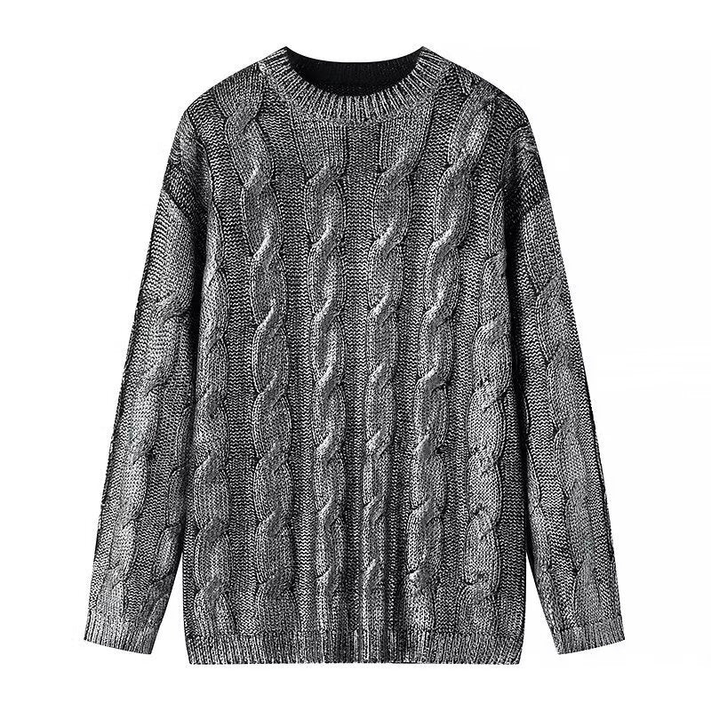 Damen Grobgestrickter Zopfstrick-Pullover mit Rundhals und Oversize-Schnitt Nord Taschen