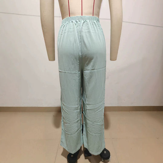 Damen Luftige und Bequeme Palazzo-Hose Nord Taschen