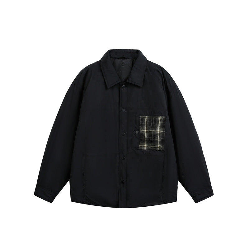 Herren Wattierte Hemdjacke mit Kontrast-Karotasche Nord Taschen