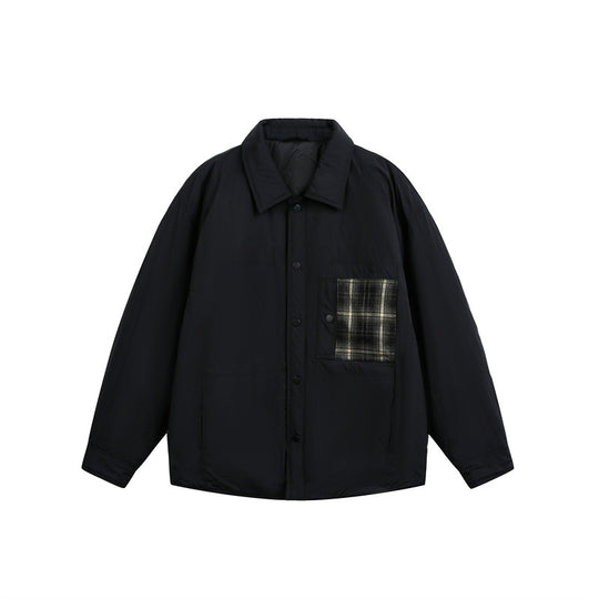Herren Wattierte Hemdjacke mit Kontrast-Karotasche Nord Taschen