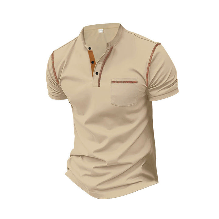 Herren shirt mit modernem Henley-Kragen und praktischen Brusttasche Nord Taschen