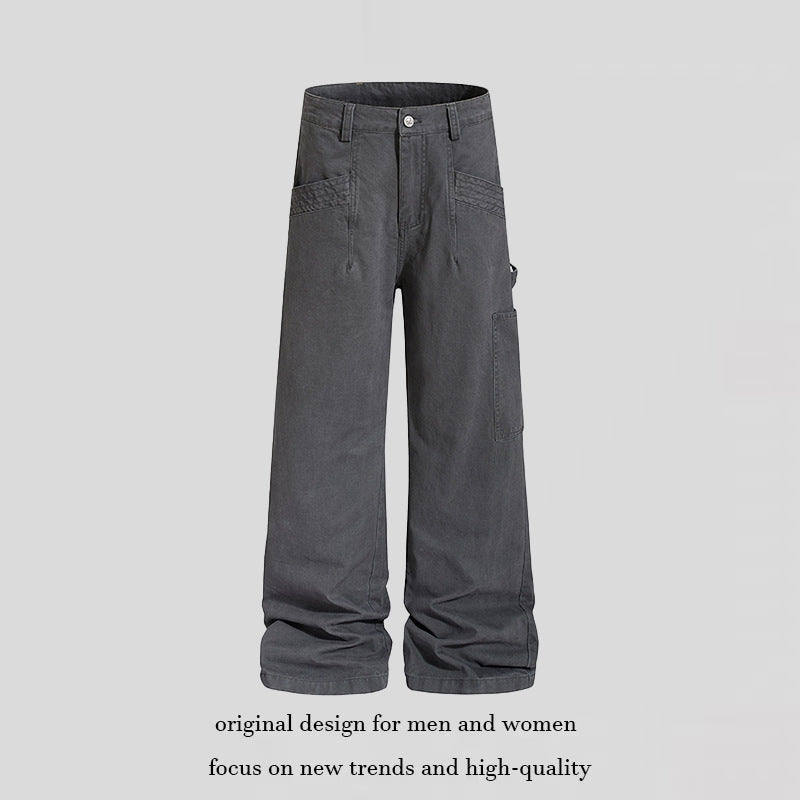 Damen Weite Cargo-Palazzo-Hose mit Utility-Taschen, hohem Bund und lässigem Culotte-Schnitt Nord Taschen