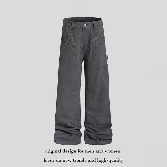 Damen Weite Cargo-Palazzo-Hose mit Utility-Taschen, hohem Bund und lässigem Culotte-Schnitt Nord Taschen