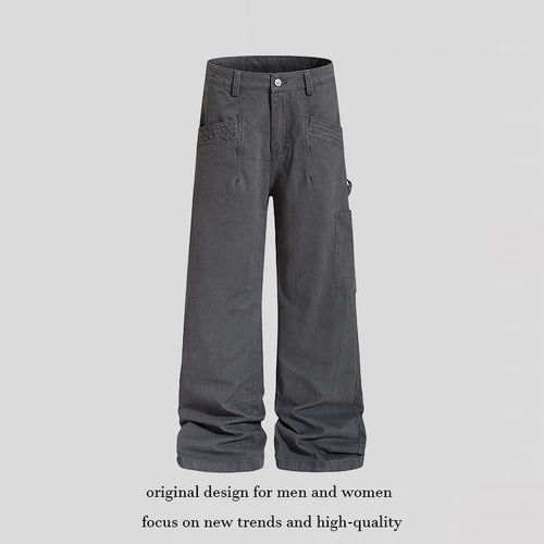 Damen Weite Cargo-Palazzo-Hose mit Utility-Taschen, hohem Bund und lässigem Culotte-Schnitt Nord Taschen