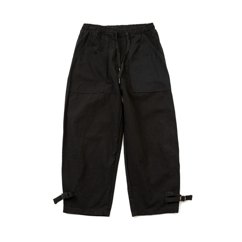 Herren Locker geschnittene Utility-Cargo-Hose mit Kordelbund und verstellbaren Beinriemen Nord Taschen