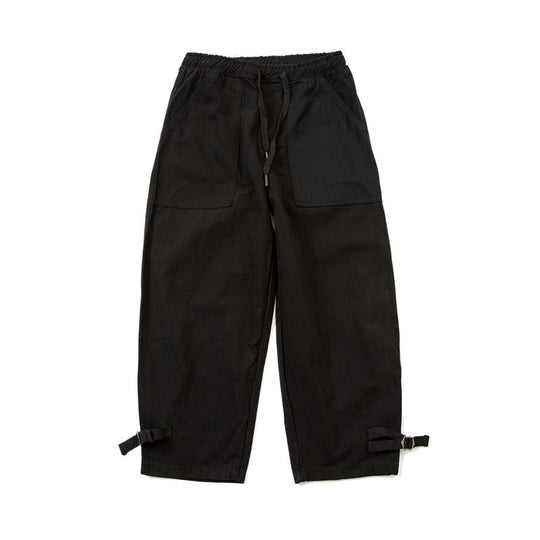 Herren Locker geschnittene Utility-Cargo-Hose mit Kordelbund und verstellbaren Beinriemen Nord Taschen