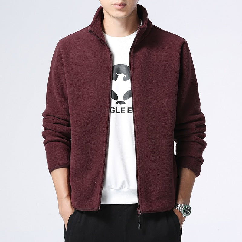 Herren Fleecejacke mit Stehkragen, durchgehendem Reißverschluss & Eingrifftaschen Nord Taschen