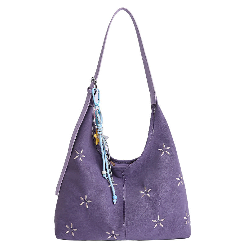 Damen modische Schultertasche mit buntem Anhänger Nord Taschen