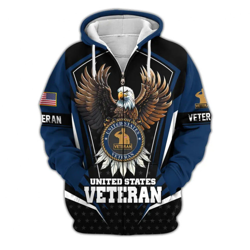 Herren Kapuzensweater mit amerikanischem Veteranenmotiv Nord Taschen