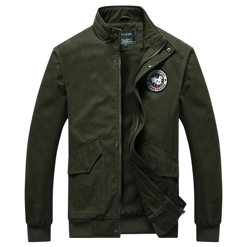 Herren Canvas-Fieldjacke im Bomberstil mit Stehkragen, Taschenklappen und elastischen Bündchen Nord Taschen