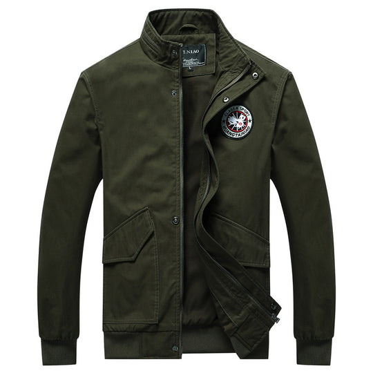 Herren Canvas-Fieldjacke im Bomberstil mit Stehkragen, Taschenklappen und elastischen Bündchen Nord Taschen