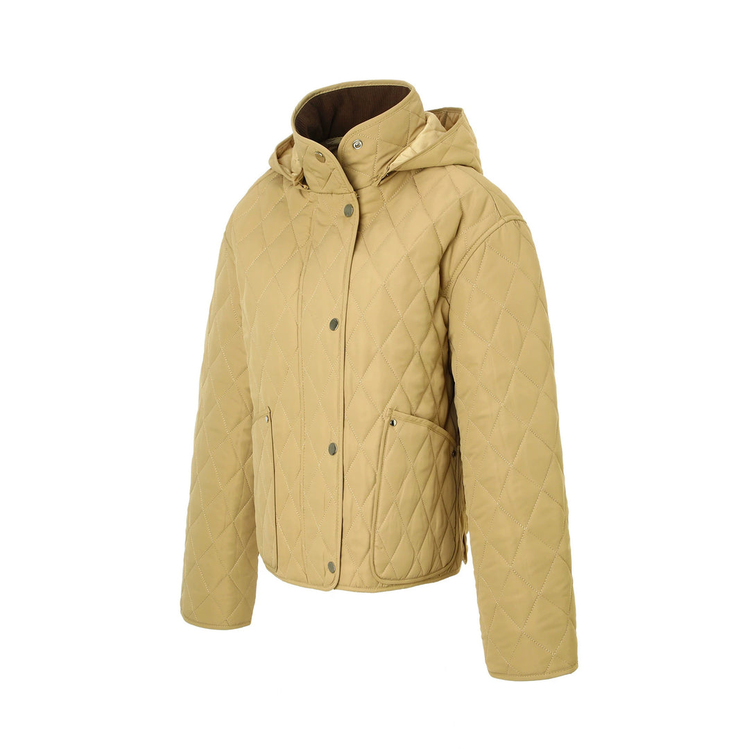 Damen Steppjacke mit Kapuze, gesteppter Rhombenstruktur und Pattentaschen Nord Taschen
