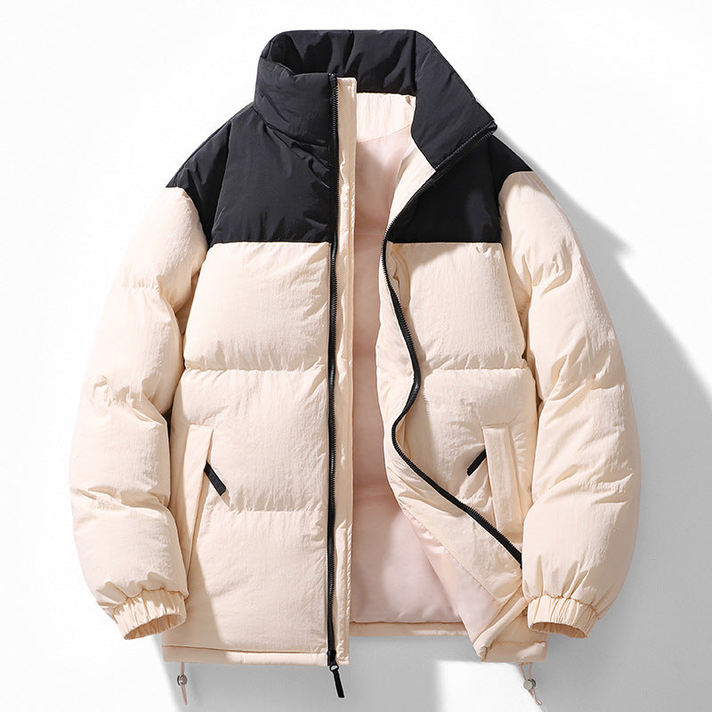 Herren Gefütterte Steppjacke mit hohem Kragen, Kordelzugsaum und Kontrastpaneel Nord Taschen