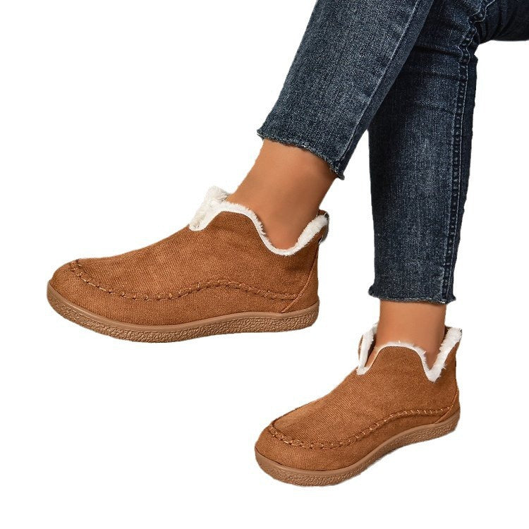 Damen Thermo‑Mokassin‑Slipper mit hohem Schaftkragen, handgenähter Ziernaht und flexibler Profilsohle Nord Taschen