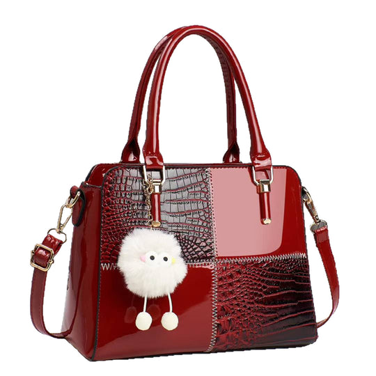 Damen elegante Handtasche mit luxuriöser Krokodilprägung und abnehmbarem Schlüsselanhänger Nord Taschen