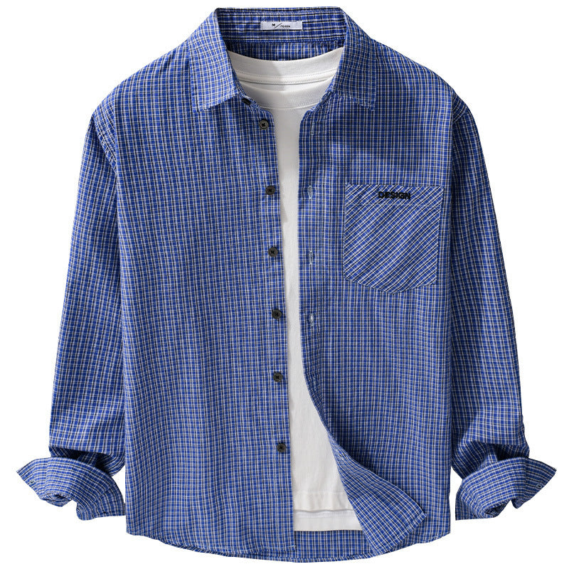 Herren Karo-Layering-Hemd im Overshirt-Stil aus weichem Baumwollpopeline Nord Taschen