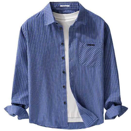 Herren Karo-Layering-Hemd im Overshirt-Stil aus weichem Baumwollpopeline Nord Taschen